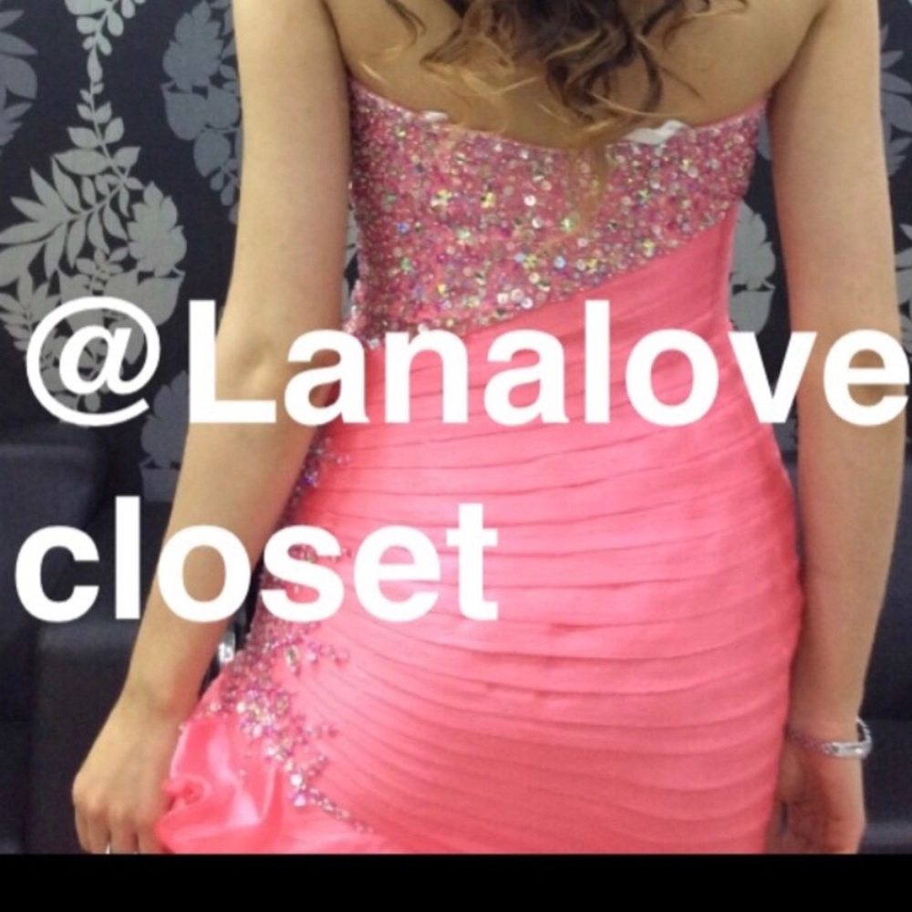pink mermaid prom dress night moves - Picture 6 of 6